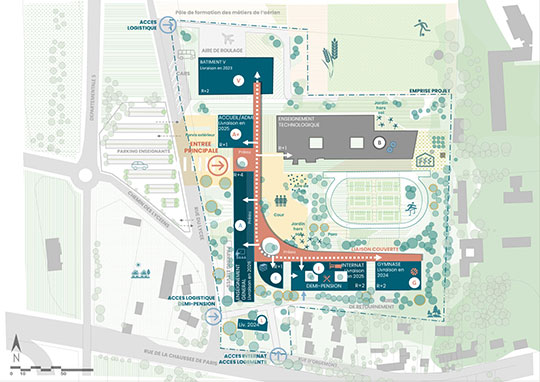 Plan vu du haut du lycée Pierre de Coubertin